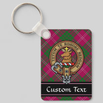Clan Crawford Crest over Tartan Keychain