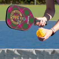Clan Crawford Crest over Tartan Keychain Pickleball Paddle