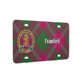 Clan Crawford Crest over Tartan License Plate (Right)