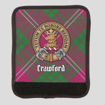 Clan Crawford Crest over Tartan Luggage Handle Wrap