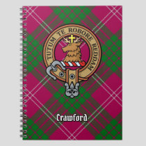 Clan Crawford Crest over Tartan Notebook