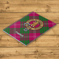 Clan Crawford Crest over Tartan Notebook
