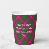 Clan Crawford Crest over Tartan Paper Cups (Back)