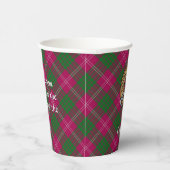 Clan Crawford Crest over Tartan Paper Cups (Right)
