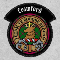 Clan Crawford Crest over Tartan Patch