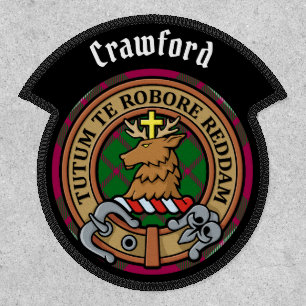 Clan Crawford Crest over Tartan Patch
