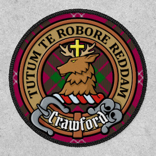 Clan Crawford Crest over Tartan Patch
