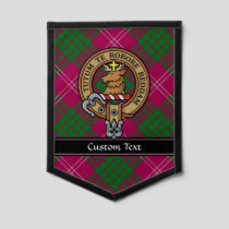 Clan Crawford Crest over Tartan Pennant