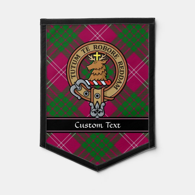 Clan Crawford Crest over Tartan Pennant (Front)