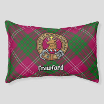 Clan Crawford Crest over Tartan Pet Bed