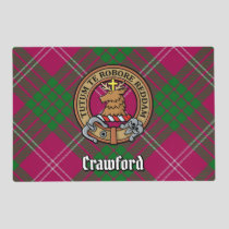 Clan Crawford Crest over Tartan Placemat