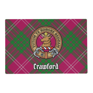 Clan Crawford Crest over Tartan Placemat