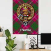Clan Crawford Crest over Tartan Poster (Home Office)