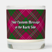 Clan Crawford Crest over Tartan Scented Candle (Back)