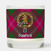 Clan Crawford Crest over Tartan Scented Candle (Front)