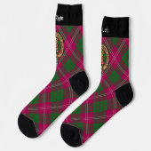 Clan Crawford Crest over Tartan Socks (Left)