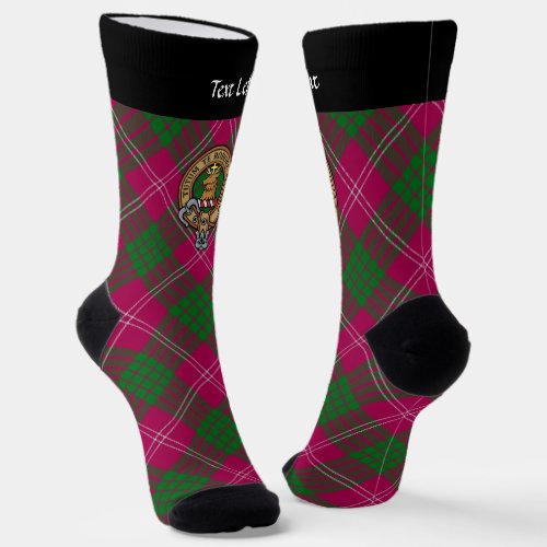 Clan Crawford Crest over Tartan Socks