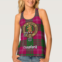 Clan Crawford Crest over Tartan Tank Top