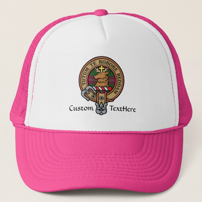 Clan Crawford Crest over Tartan Trucker Hat (Front)