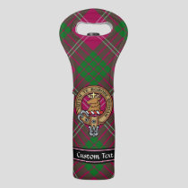 Clan Crawford Crest over Tartan Wine Bag