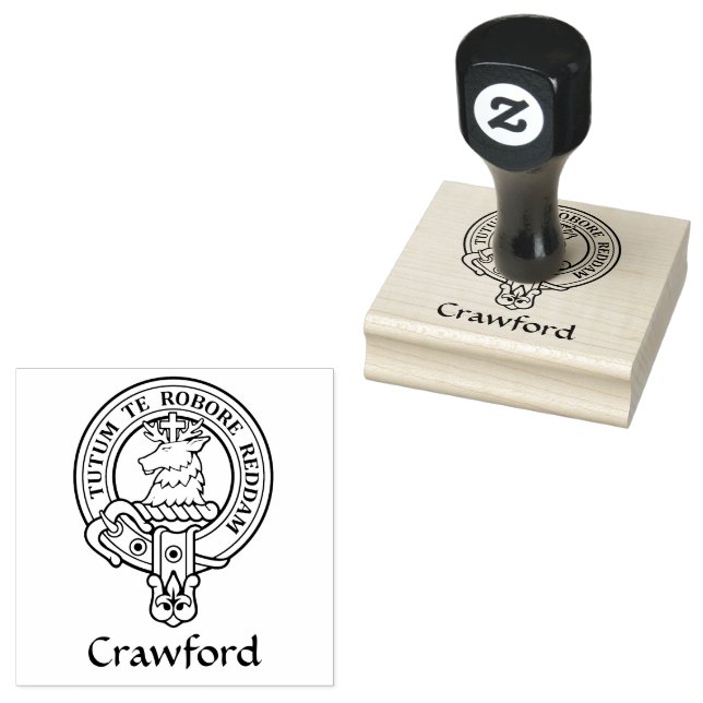 Clan Crawford Crest Rubber Stamp (Stamped)