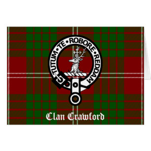 Clan Crawford Crest Tartan Cards