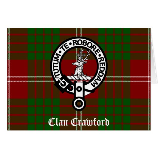 Clan Crawford Crest Tartan Cards (Front Horizontal)