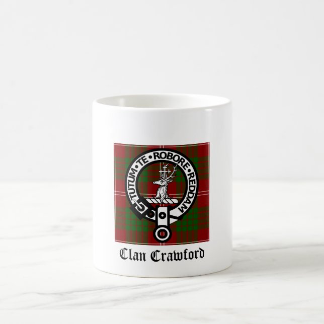 Clan Crawford Crest Tartan Coffee Mug (Center)