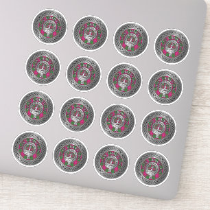 Clan Crawford Crest & Tartan Knot Sticker