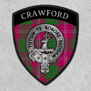 Clan Crawford Crest & Tartan Shield Patch