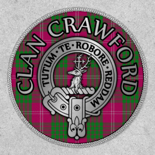 Clan Crawford Crest & Tartan Shield Patch