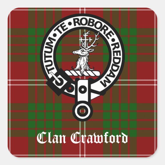 Crawford Modern Tartan Crest Garden Flag