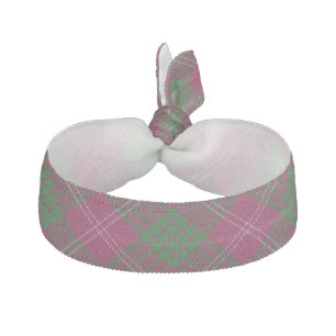 Clan Crawford Scottish Accents Green Purple Tartan Elastic Hair Tie