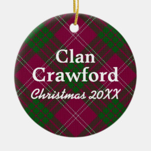 Clan Crawford Scottish Tartan Ceramic Ornament