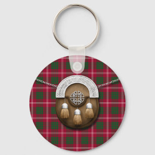 Clan Crawford Tartan And Sporran Keychain
