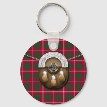 Clan Crawford Tartan And Sporran Keychain by thecelticflame at Zazzle