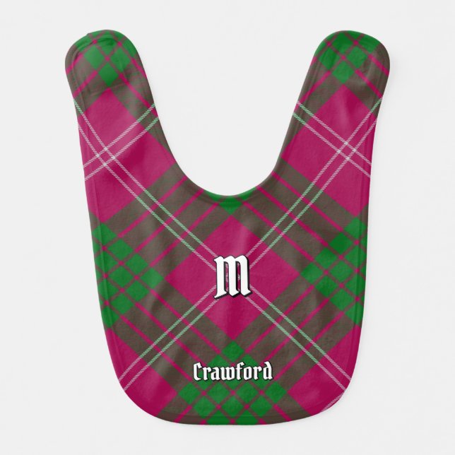 Clan Crawford Tartan Baby Bib (Front)