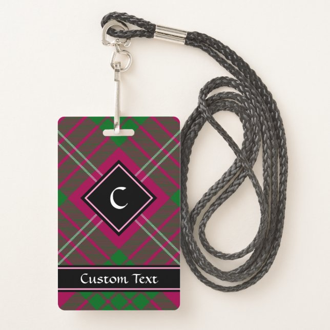 Clan Crawford Tartan Badge (Front with Lanyard)