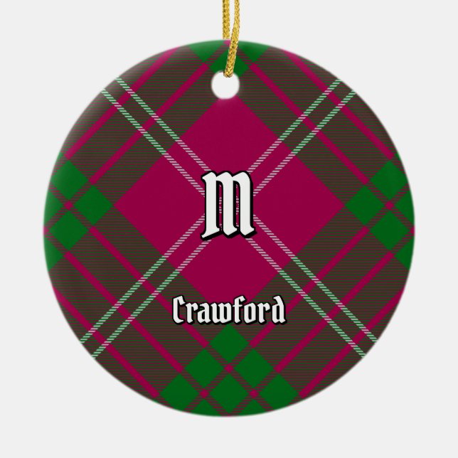 Clan Crawford Tartan Ceramic Ornament (Front)