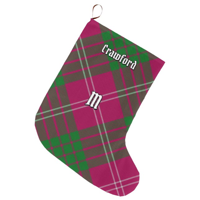 Clan Crawford Tartan Christmas Stocking (Front (Hanging))