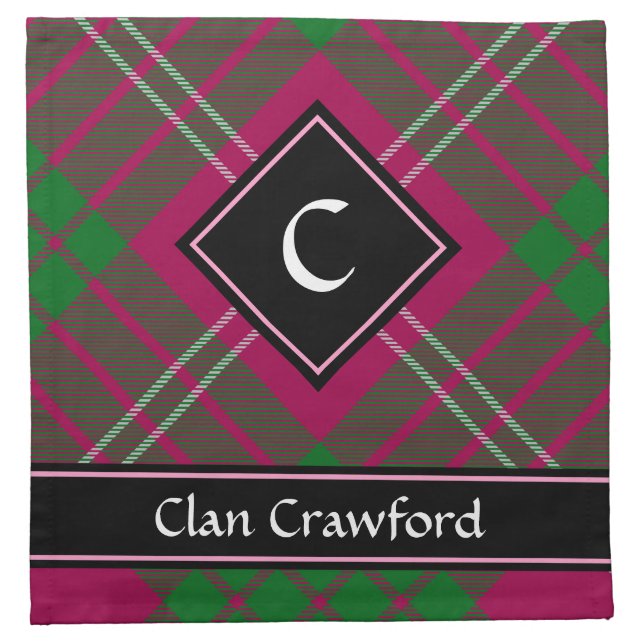 Clan Crawford Tartan Cloth Napkin (Front)