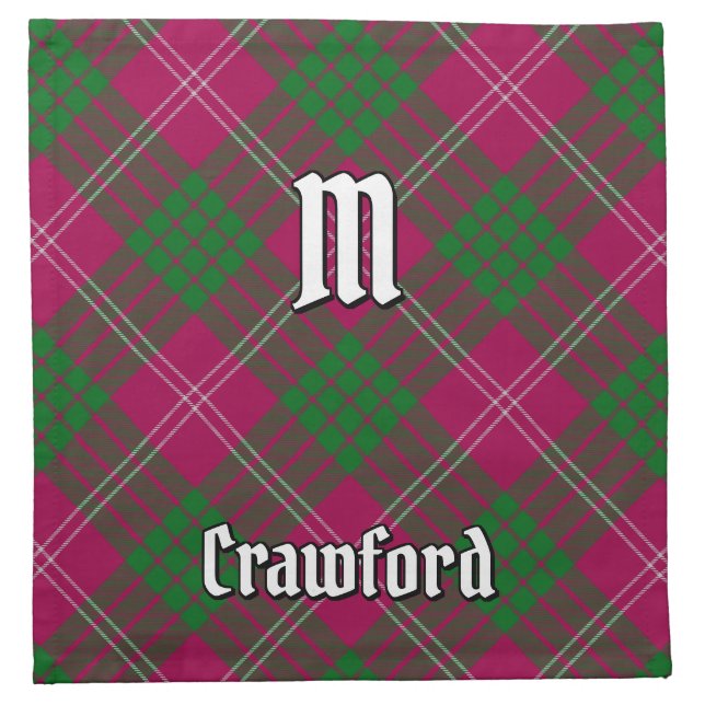 Clan Crawford Tartan Cloth Napkin (Front)