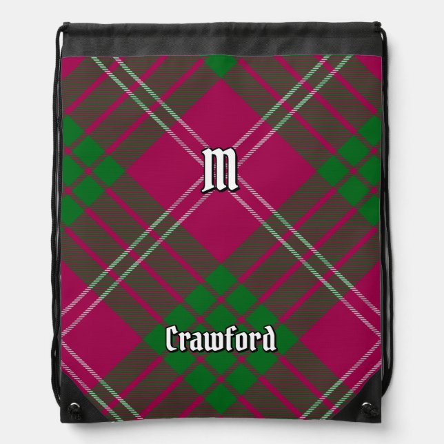 Clan Crawford Tartan Drawstring Bag (Front)