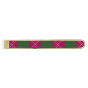 Clan Crawford Tartan Gold Finish Tie Bar