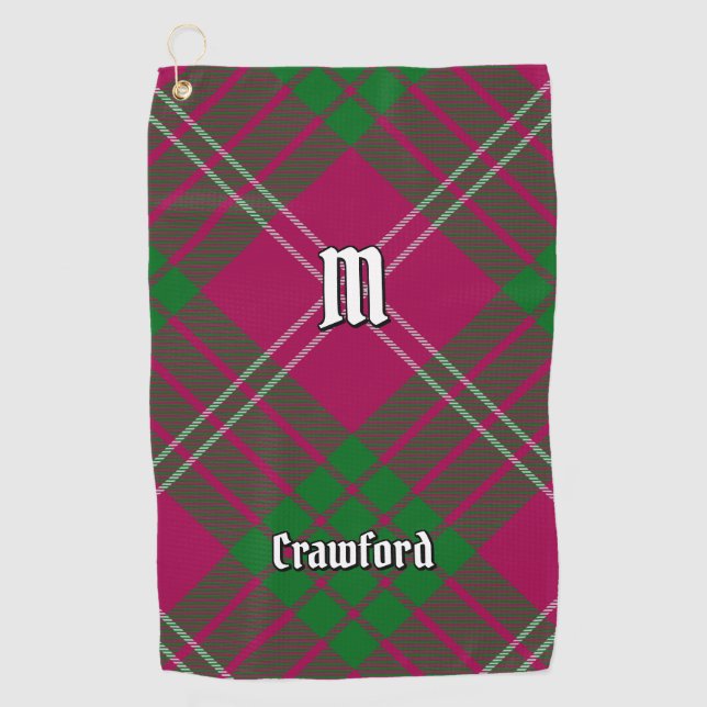Clan Crawford Tartan Golf Towel (Front)