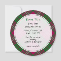 Clan Crawford Tartan Invitation