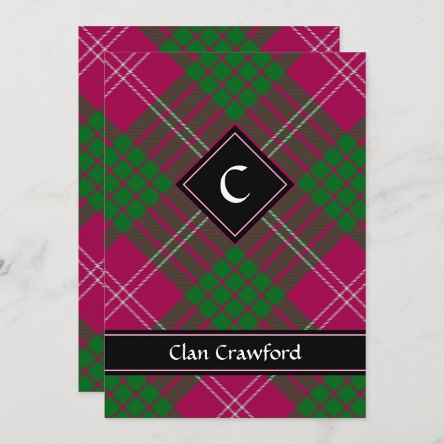 Clan Crawford Tartan Invitation (Front/Back)