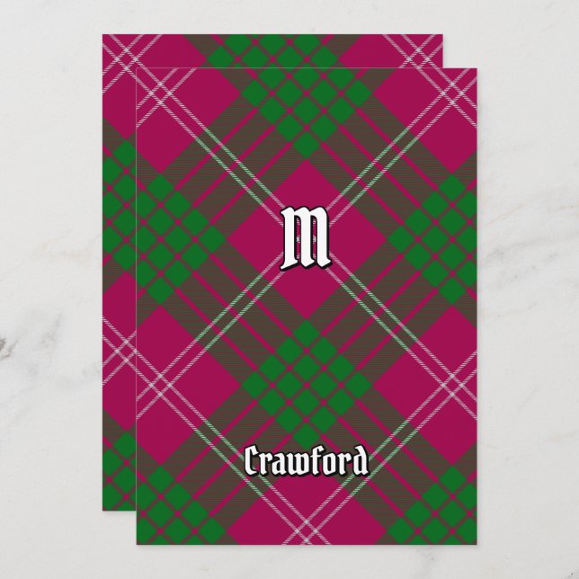 Clan Crawford Tartan Invitation (Front/Back)