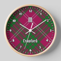 Clan Crawford Tartan Large Clock