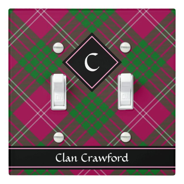 Clan Crawford Tartan Light Switch Cover (In Situ)